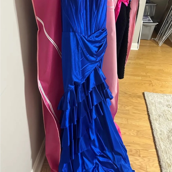 Sherri Hill Blue Prom Dress - Picture 4 of 5